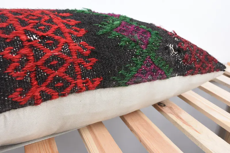 Kilim Pillow Cover, 12x36 Blue Pillow, Handmade Kilim Cushion, Pillow for Couch, Pillow Sham, Sofa Bolster Cushion Case, Sofa Cushion - 7