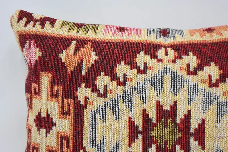 Handmade Pillow Case, Vintage Pillow, Cushion Cover, Neutral Throw Pillow Cover, 20x28 Red Cushion, Kilim Pillow Cover, Kilim Pillow - 2