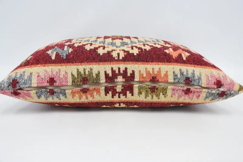 Handmade Pillow Case, Vintage Pillow, Cushion Cover, Neutral Throw Pillow Cover, 20x28 Red Cushion, Kilim Pillow Cover, Kilim Pillow - 6