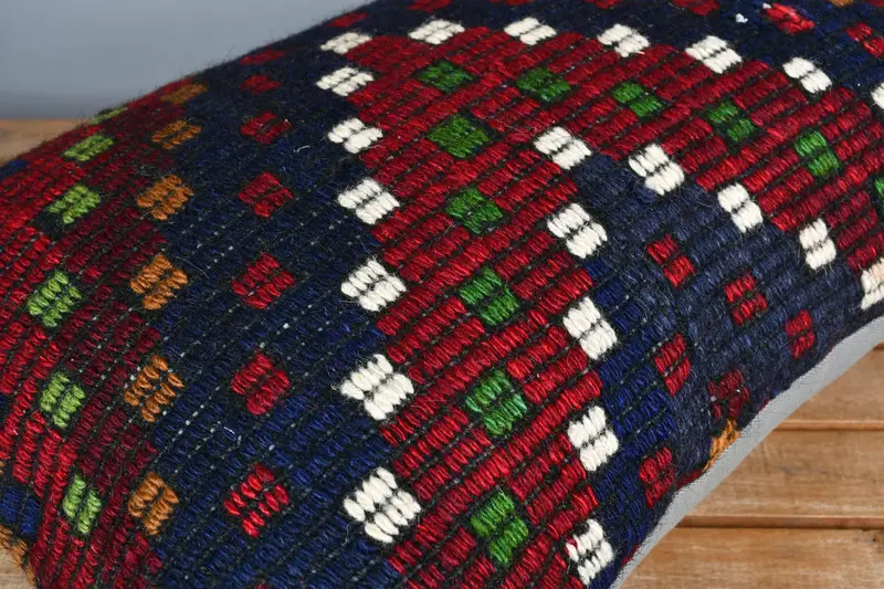Kilim Cushion Sham, Vintage Pillow, Neutral Cushion Cover, Cushion, Decorative Pillow Sham, Antique Pillows, 16x24 Red Cushion Cover - 3