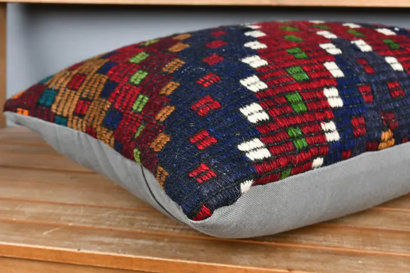 Kilim Cushion Sham, Vintage Pillow, Neutral Cushion Cover, Cushion, Decorative Pillow Sham, Antique Pillows, 16x24 Red Cushion Cover - 4