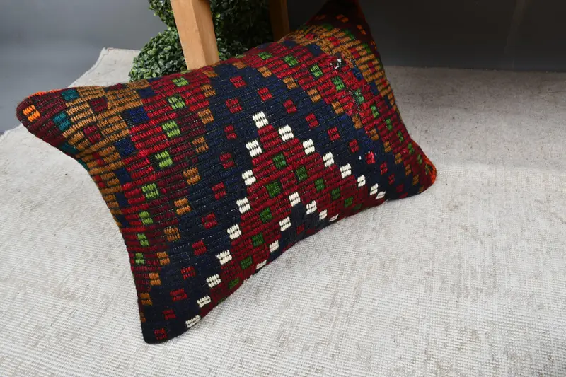 Kilim Cushion Sham, Vintage Pillow, Neutral Cushion Cover, Cushion, Decorative Pillow Sham, Antique Pillows, 16x24 Red Cushion Cover - 7