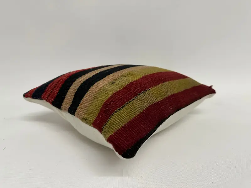 ソファ用の枕、キリムラグクッションケース、キリム枕、インテリアデザイナー枕、12x12の赤いクッションカバー、ペットクッションケース、枕 - 6