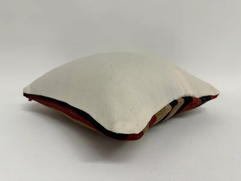 ソファ用の枕、キリムラグクッションケース、キリム枕、インテリアデザイナー枕、12x12の赤いクッションカバー、ペットクッションケース、枕 - 7