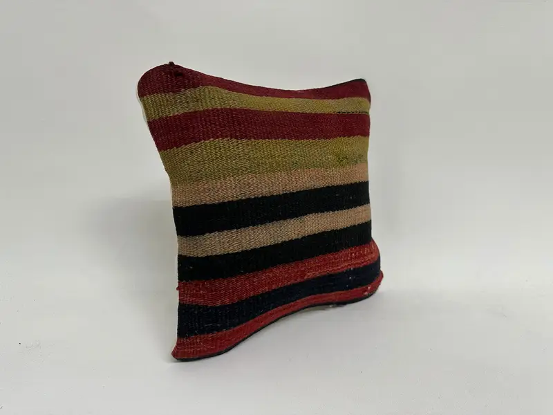 ソファ用の枕、キリムラグクッションケース、キリム枕、インテリアデザイナー枕、12x12の赤いクッションカバー、ペットクッションケース、枕 - 3