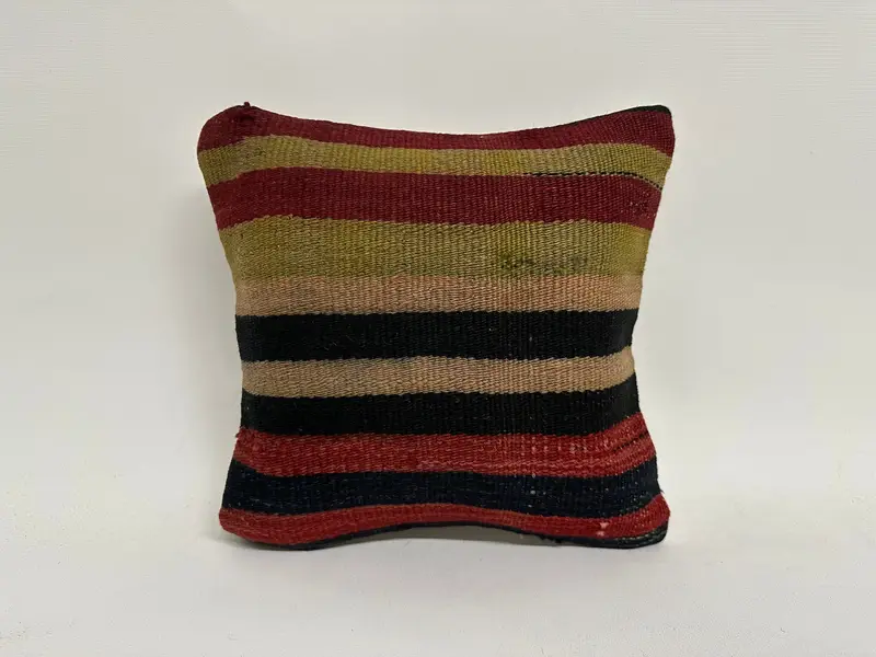 ソファ用の枕、キリムラグクッションケース、キリム枕、インテリアデザイナー枕、12x12の赤いクッションカバー、ペットクッションケース、枕 - 1
