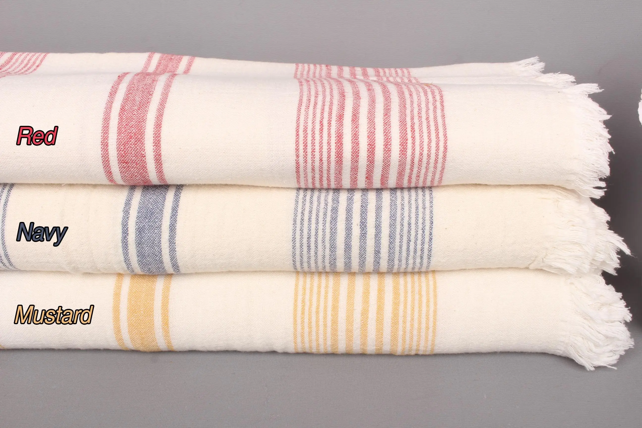 Cotton Throw Striped Personalized Blanket, 77x95 Inches - 1