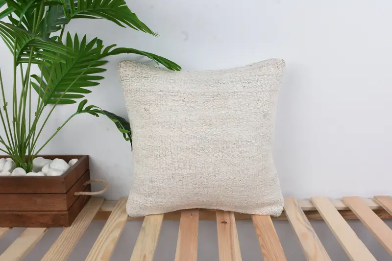 Pillow for Couch, Turkish Kilim Pillow, Toss Pillow, 16x16 White Pillow, Toss Cushion, Pillow for Sofa, Pattern Throw Cushion Case, Cushion Cover - 1