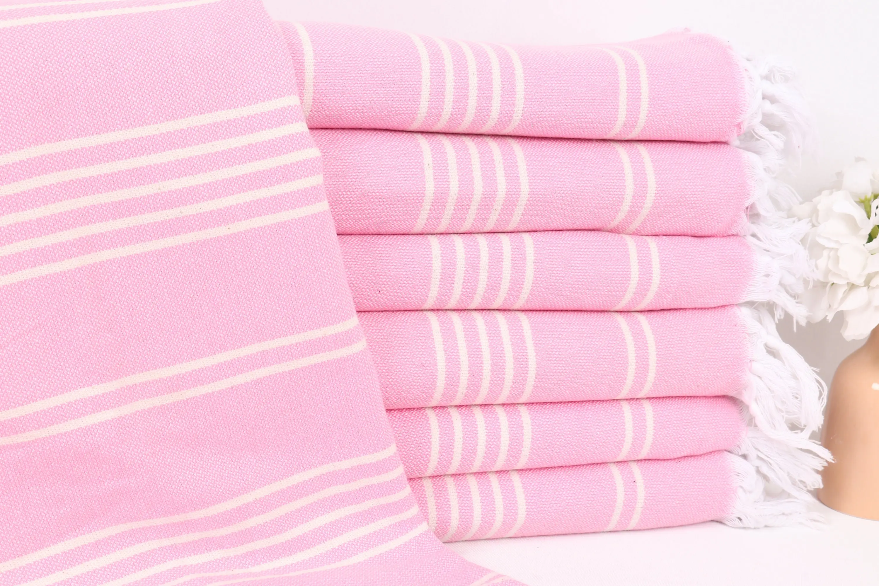 Custom Wedding Pink Cotton Boho Throw Blanket, 71x95 Inches - 1