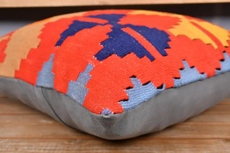 Vintage Kilim Throw Pillow, Antique Pillows, Pattern Throw Pillow, Outdoor Patio Pillow Case, Pillow for Couch, 20x20 Red Pillow, Cushion Case - 3