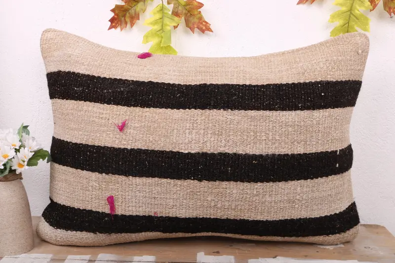 Kilim Pillow, Cushion Case, One Of A Kind Cushion Case, Floor Cushion Cover, Boho Pillow Sham Cover, 16x24 Beige Pillow, Turkish Pillow - 2
