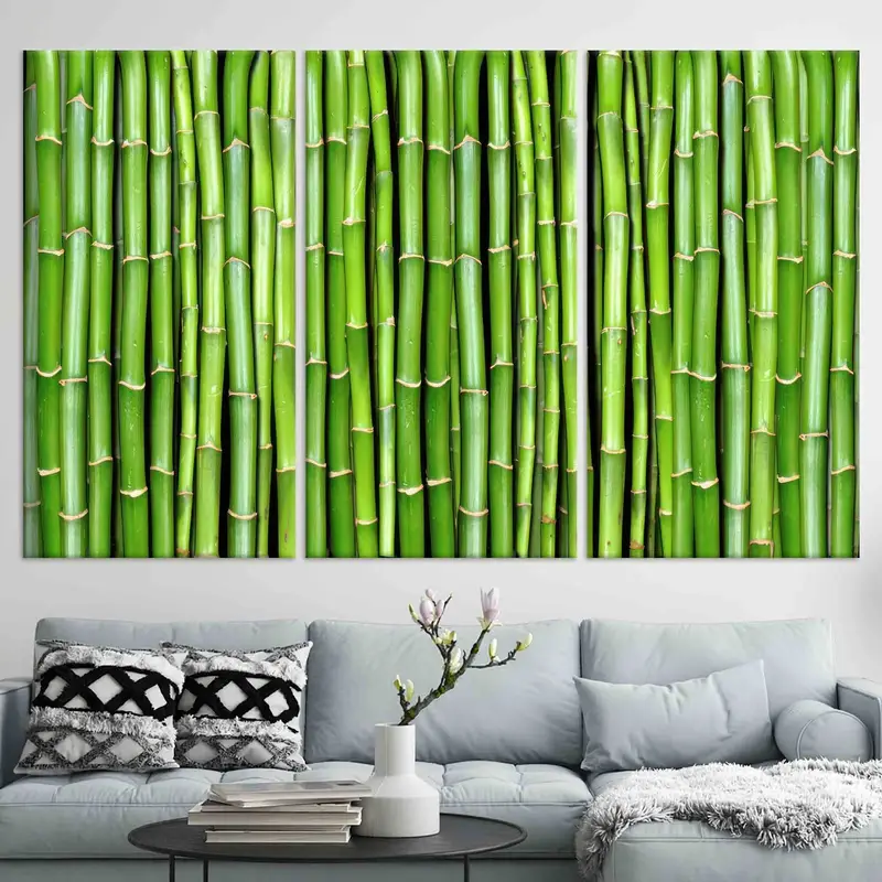 Bamboo Tree, Nature Plant Canvas Print, Bamboo Wall Art, Green Wall Decor, Farmhouse Wall Art, Trendy Canvas Decor, Living Room Wall Art, - 1