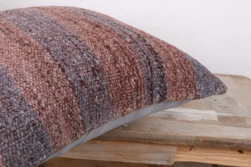 Bolster Pillow, Gift Pillow, Ethnical Kilim Rug Pillow, Pillow Case, Chair Pillow Cover, 16x16 Brown Pillow Cover, Kilim Pillow Cover - 6
