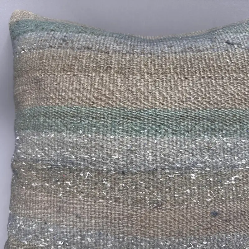Vintage Kilim Throw Pillow, Home Decor Pillow, 18x18 Beige Pillow Case, Vintage Kilim Pillow, Handmade Cushion, Pillow Sham - 5