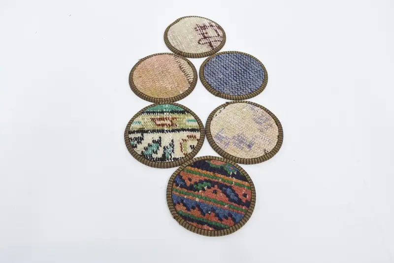 Blue and Beige Coasters, Durable and Stylish Drink Coasters