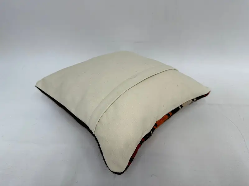 One Of A Kind Pillow, Pillow Cover, 14x14 Red Pillow Case, Cozy Throw Pillow Sham, Home Decor Pillow, Throw Kilim Pillow, Ethnical Kilim Rug Pillow - 7