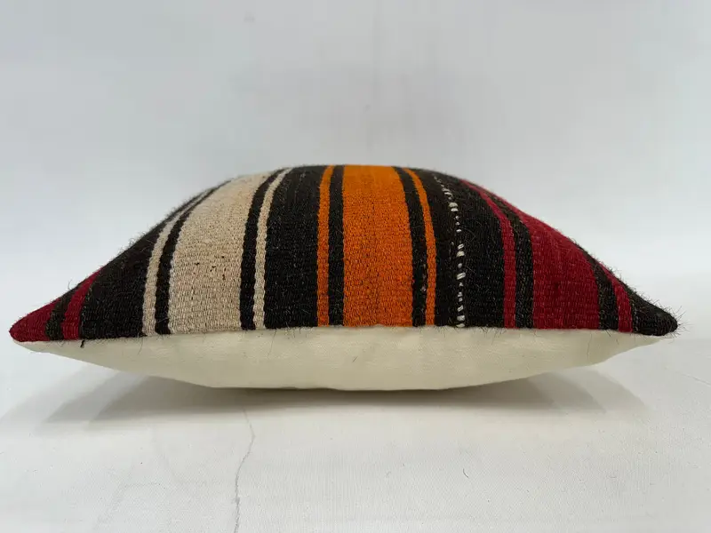 One Of A Kind Pillow, Pillow Cover, 14x14 Red Pillow Case, Cozy Throw Pillow Sham, Home Decor Pillow, Throw Kilim Pillow, Ethnical Kilim Rug Pillow - 5