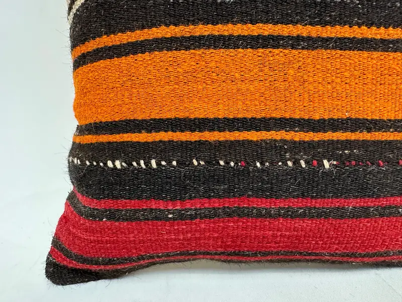 One Of A Kind Pillow, Pillow Cover, 14x14 Red Pillow Case, Cozy Throw Pillow Sham, Home Decor Pillow, Throw Kilim Pillow, Ethnical Kilim Rug Pillow - 2
