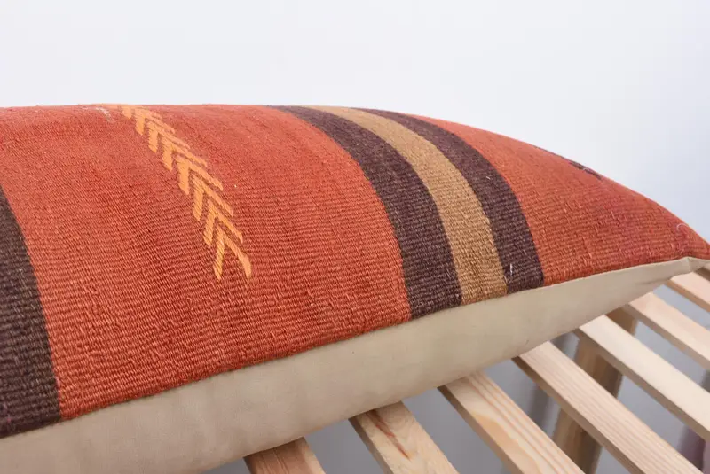 16x48 Red Cushion Case, Pillow, Vintage Pillow, Bolster Throw Pillow Cover, Pillow for Sofa, Natural Pillow, Kilim Pillow Cover, Pastel Pillow - 7