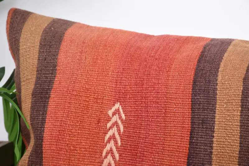 16x48 Red Cushion Case, Pillow, Vintage Pillow, Bolster Throw Pillow Cover, Pillow for Sofa, Natural Pillow, Kilim Pillow Cover, Pastel Pillow - 2