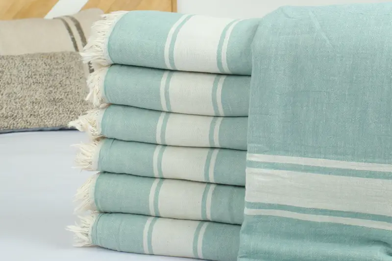 Housewarming Gift, Bridal Shower Gift, 70x60 Cotton Striped Towel, Bridesmaid Gifts Personalized, Boho Throw Blankets, Turkish Towel Beach Blanket - 2