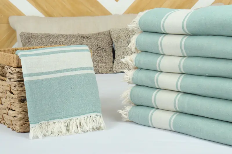 Housewarming Gift, Bridal Shower Gift, 70x60 Cotton Striped Towel, Bridesmaid Gifts Personalized, Boho Throw Blankets, Turkish Towel Beach Blanket - 4