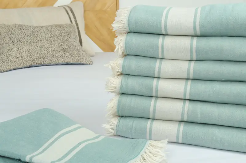 Housewarming Gift, Bridal Shower Gift, 70x60 Cotton Striped Towel, Bridesmaid Gifts Personalized, Boho Throw Blankets, Turkish Towel Beach Blanket - 3