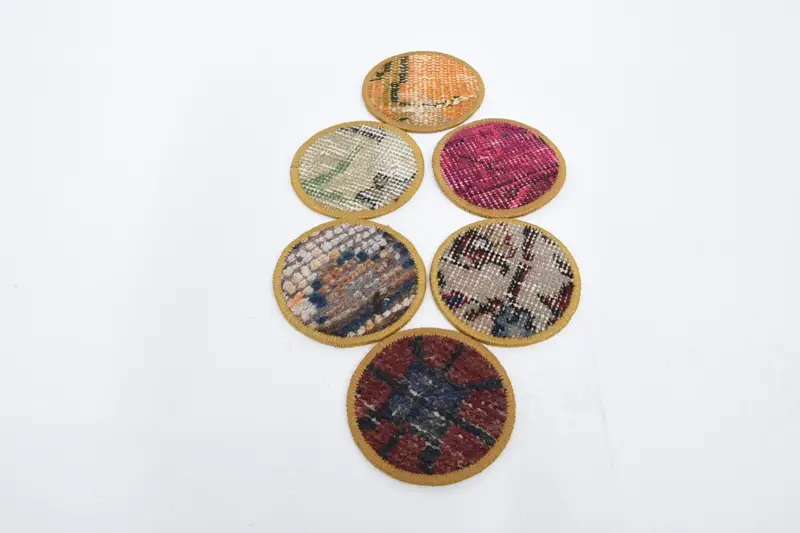 Bohemian Round Coaster, Brown and Red Coaster