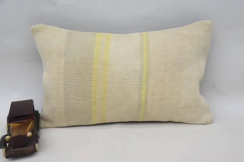 Southwestern Throw Striped Pillow, Antique 30x50 cm FloorYellow Pillow Cover - 1