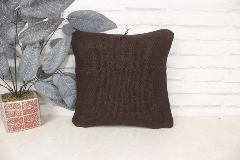 Antique Pillows, Natural Pillow Case, Vintage Pillow, Boho Pillow Sham Cover, 14x14 Brown Cushion Cover, Authentic Cushion Cover, Cushion - 1