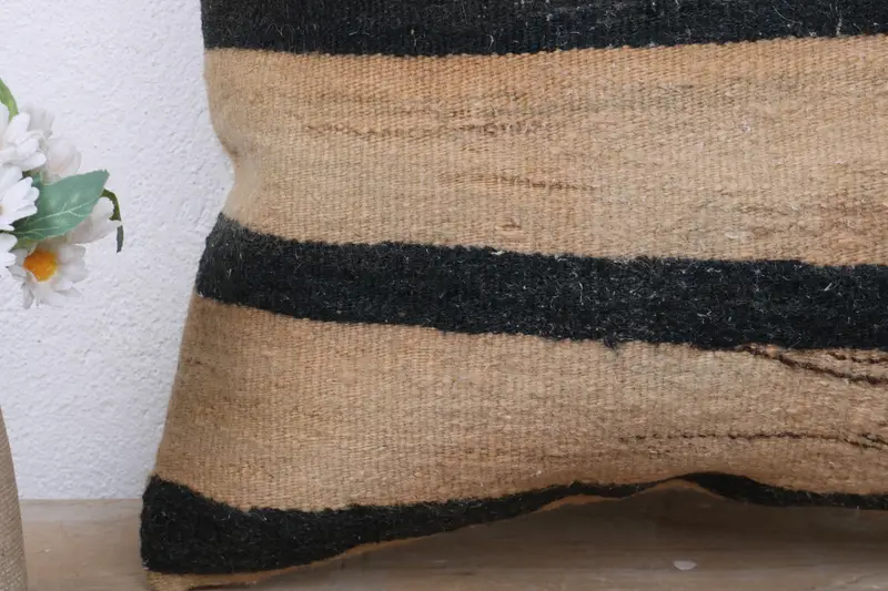Kilim Pillow Cover, Sofa Bolster Pillow Cover, Antique Pillows, Vintage Kilim Throw Pillow, 18x18 Beige Cushion Cover, Cushion Cover - 3