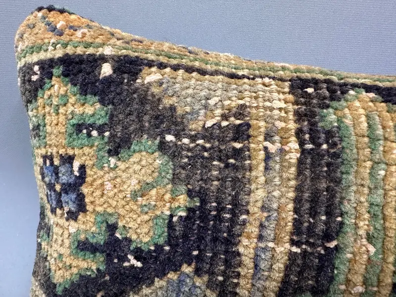 Pillow Case, 8x16 Yellow Pillow Cover, Boho Throw Cushion, Turkish Kilim Pillow, Sustainable Cushion, Boho Pillow, Antique Pillows - 5