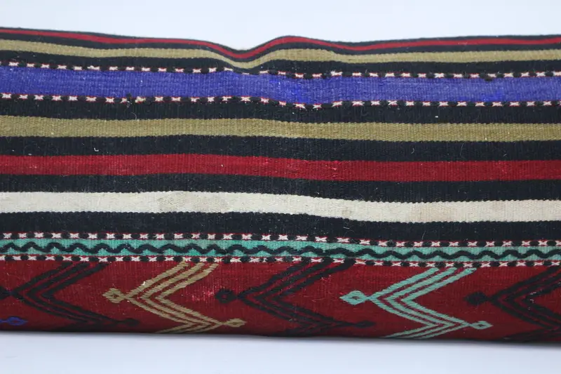 Outdoor Patio Pillow, 16x48 Red Cushion, Pillow Sham, Kilim Pillow Cover, Turkish Pillow, Bolster Pillow Sham, Pillow for Sofa - 2
