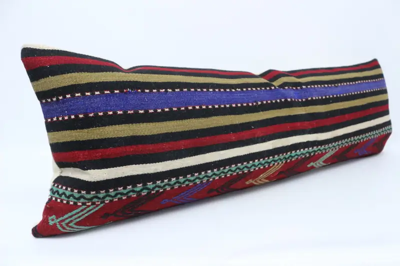Outdoor Patio Pillow, 16x48 Red Cushion, Pillow Sham, Kilim Pillow Cover, Turkish Pillow, Bolster Pillow Sham, Pillow for Sofa - 3