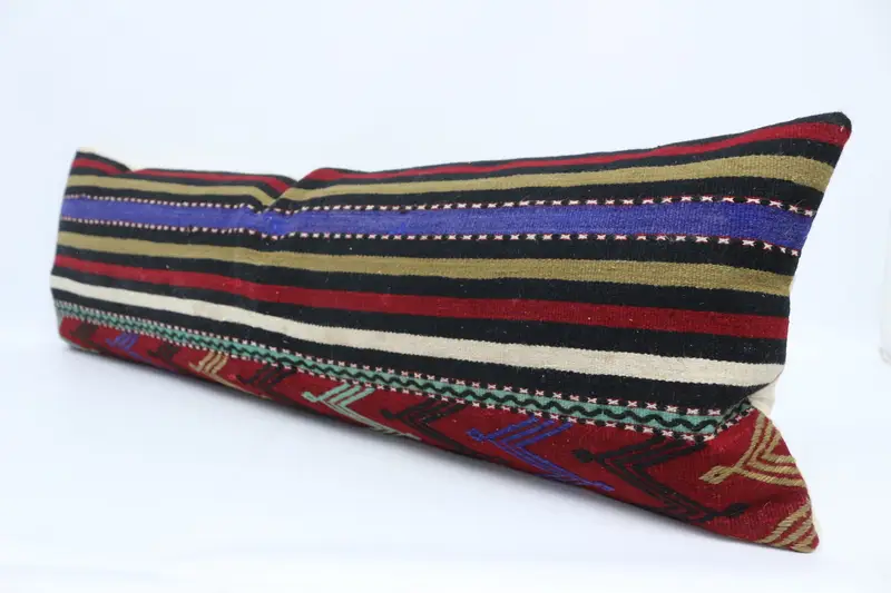 Outdoor Patio Pillow, 16x48 Red Cushion, Pillow Sham, Kilim Pillow Cover, Turkish Pillow, Bolster Pillow Sham, Pillow for Sofa - 4