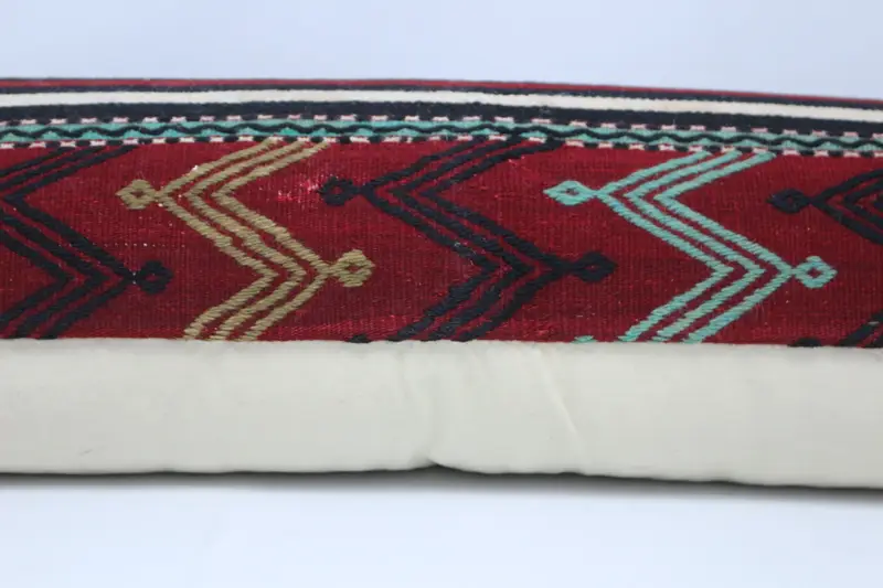 Outdoor Patio Pillow, 16x48 Red Cushion, Pillow Sham, Kilim Pillow Cover, Turkish Pillow, Bolster Pillow Sham, Pillow for Sofa - 5