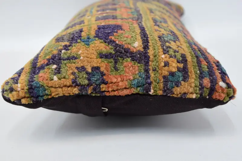 Pillow for Sofa, Vintage Kilim Pillow, Ethnic Throw Pillow Cover, Antique Pillows, Cushion Cover, 8x16 Blue Cushion Cover - 5