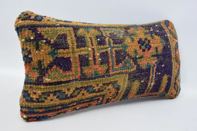 Pillow for Sofa, Vintage Kilim Pillow, Ethnic Throw Pillow Cover, Antique Pillows, Cushion Cover, 8x16 Blue Cushion Cover - 3