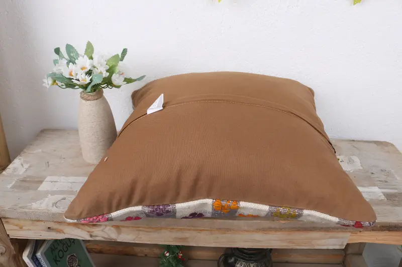 Interior Designer Pillow, Bright Cushion, Accent Throw Pillow Case, Vintage Pillow, 16x16 White Pillow Sham, Boho Pillow, Pillow Case - 7