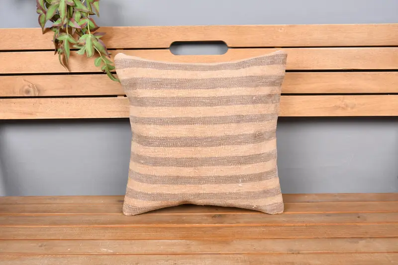 Turkish Pillow, Christmas Pillow Sham, Cushion Case, Oriental Pillow Case, 16x16 Beige Pillow Cover, Pastel Cushion, Antique Pillows, Boho Pillow - 6