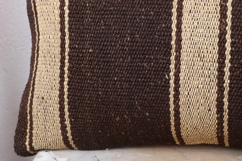 12x36 Brown Cushion Cover, Boho Pillow, Pattern Throw Pillow Sham, Pillow Case, Vintage Kilim Pillow, Turkish Pillow, Pattern Throw Pillow Cover - 3