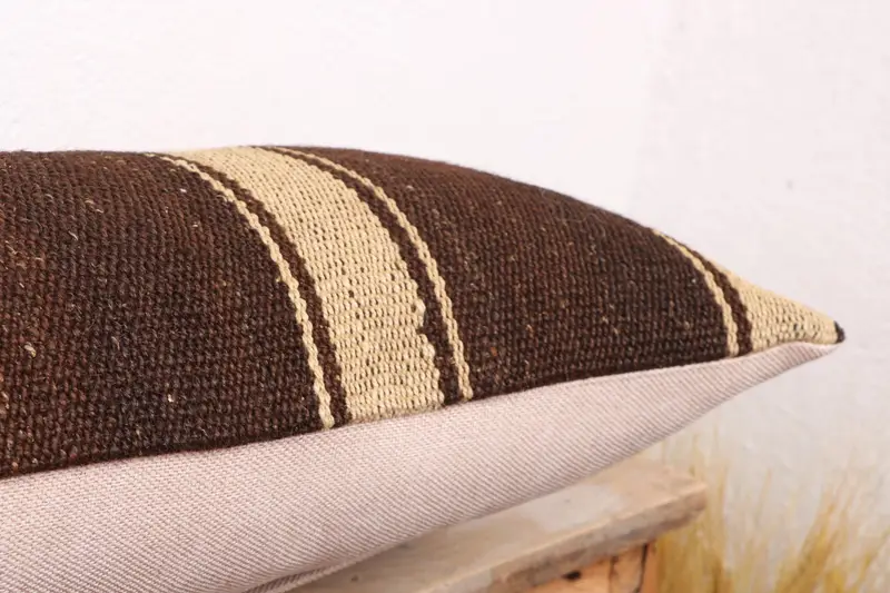 12x36 Brown Cushion Cover, Boho Pillow, Pattern Throw Pillow Sham, Pillow Case, Vintage Kilim Pillow, Turkish Pillow, Pattern Throw Pillow Cover - 6