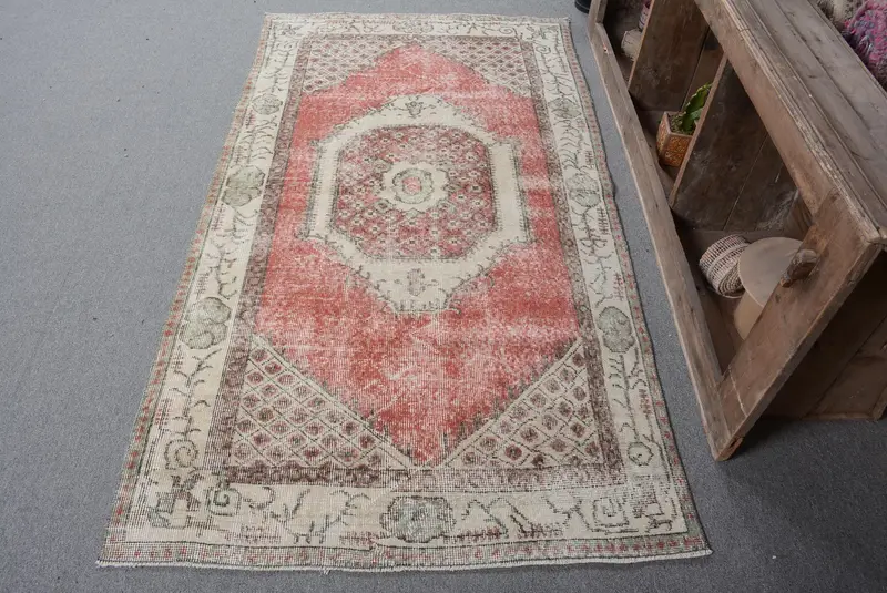 Alfombra de patchwork roja, 3,7x6,8 pies elegante decoración del hogar