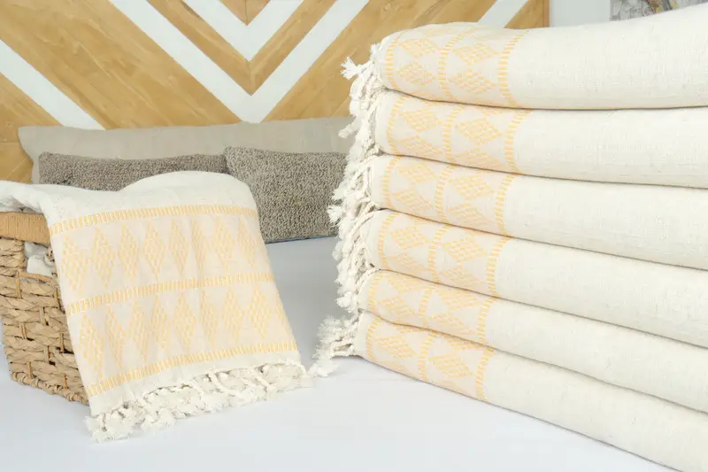 Decorative Blanket, Organic Throw, Extra Large Tablecloth, Monogram Blanket, 100x88 Linen Kilim Design Towel, Throw Blanket Couch, Halloween Gifts - 4