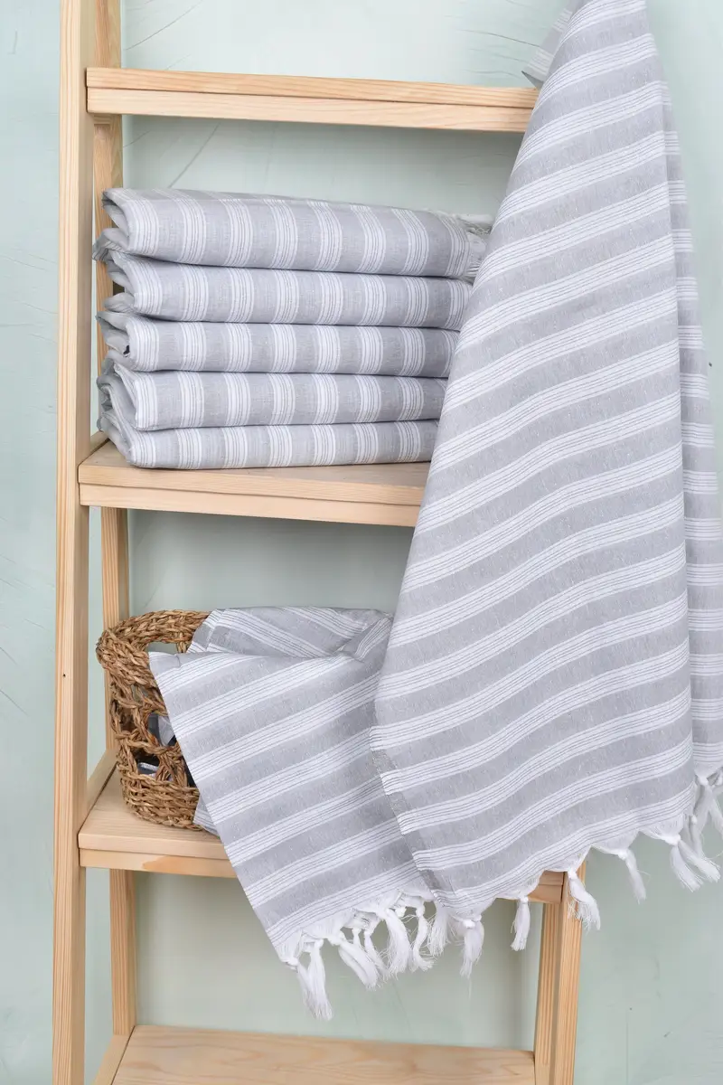 70x40 Cotton Striped Towel, Custom Wedding Gift, Bridal Gifts, Turkish Towel USA, Thin and lightweight Turkish peshtemal, Personalized Beach Towel - 3