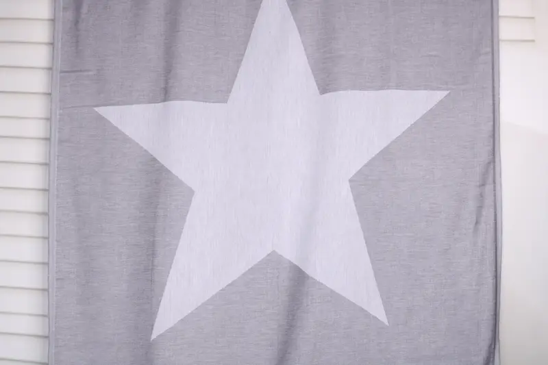 Star Design Towel Dark Gray Cotton, 40x71 Inches