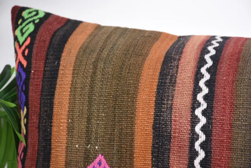 16x48 Red Pillow Sham, Antique Pillows, Aesthetic Pillow, Kilim Pillow Cover, Muted Cushion Case, Pillow Case, Kilim Cushion Sham - 2