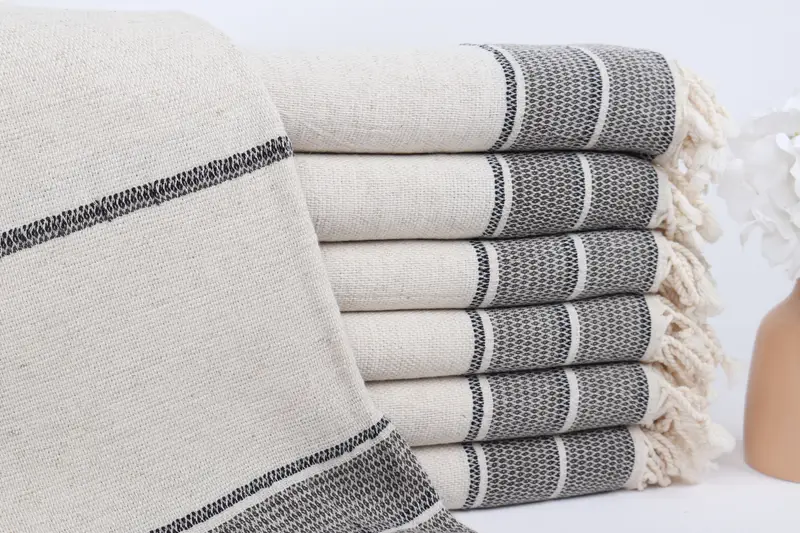 Bridesmaid Gift Towel, Beach Towel Bulk, Monogram Turkish Towel, Personalized Turkish Beach Towel, 70x36 Linen Striped Towel, Gift For Coworker - 1