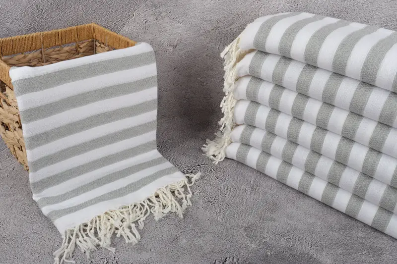 Personalized Gift, 70x36 Cotton Striped Towel, Turkish towel, Beach towel, Engagement Gift, Beach Size Towel, Turkish bath towel for spa, Yoga Towel - 3