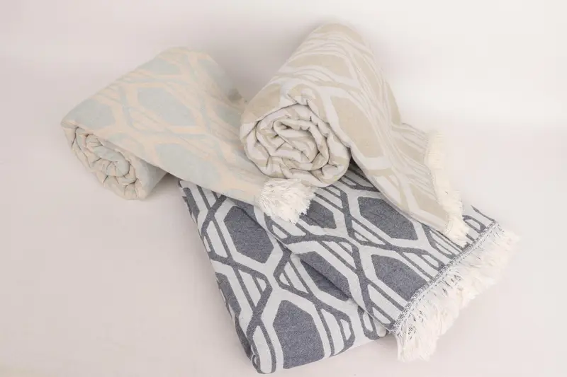 Woven Throw Blanket, Welcome Wedding Gift, Personalized Blanket, Decorative Blanket, Wedding Hand Made Gift, 92x76 Cotton Patterned Towel - 4